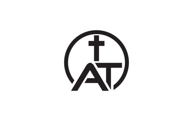 Fototapeta premium church and christian logo design. Emblem with cross and holy bible. christian sign logo and religious community sign vector letters