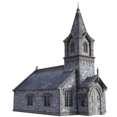Fototapeta na wymiar 3D rendered Old Church on Transparent Background - 3D Illustration