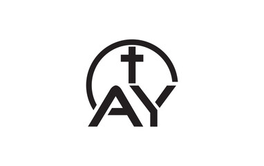 Obraz premium church and christian logo design. Emblem with cross and holy bible. christian sign logo and religious community sign vector letters