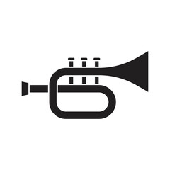 Trumpet music icon design. trumpet silhouette style icon. isolated on white background. vector illustration
