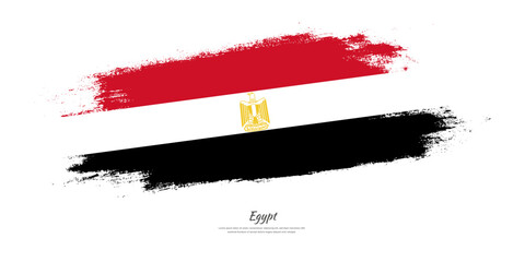 Happy Revolution Day of Egypt. National flag on artistic stain brush stroke background.