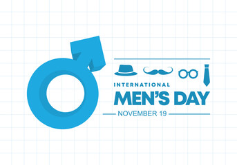 International men day celebrated on november 19. - obrazy, fototapety, plakaty