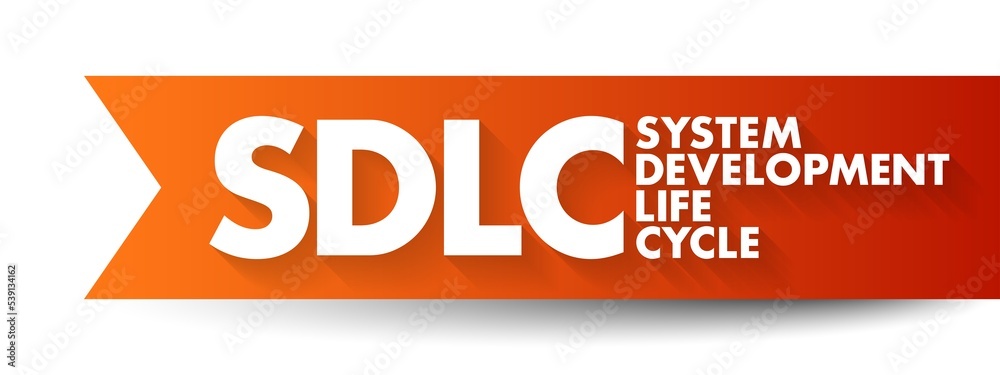Poster sdlc system development life cycle - process for planning, creating, testing, and deploying an infor