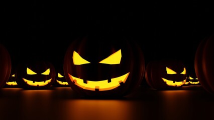 Pumpkins for Halloween. 3d render