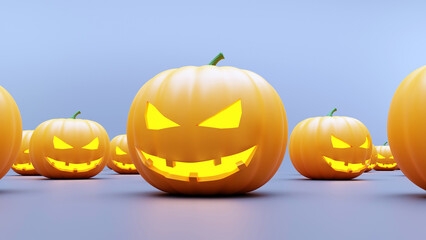 Pumpkins for Halloween. 3d render