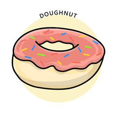 Doughnut Icon Symbol. Donut Logo. Food and Drink Illustration Vector