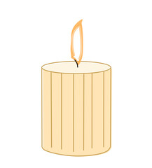 burning candle on a white background