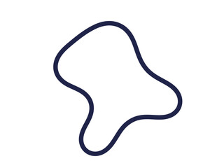 Hand drawn Abstract Blob line art 