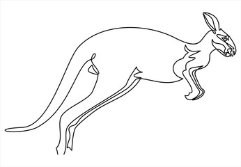 One line design silhouette of kangaroo.hand drawn minimalism style.