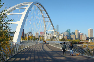 Cityscape of Edmonton, Alberta, Canada, during the autumn season.	
