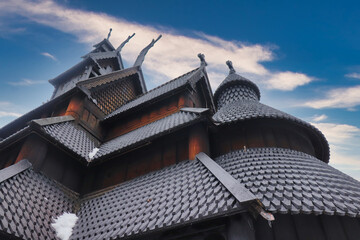 wooden ceiling of old nordic church © Gustavo