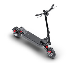 Professional electric scooter with suspension system - isolated on a transparent background, transparent shadow included - PNG format