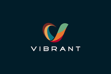Fototapeta premium Logo Letter V vibrant color