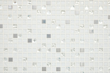 Small glass mosaic wall tile texture background.