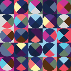 Geometric Circle shape Bauhaus pattern. Vector design and modern colorful art. Abstract Bauhaus design pattern. 