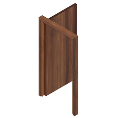 3d rendering illustration of a flush door with frame