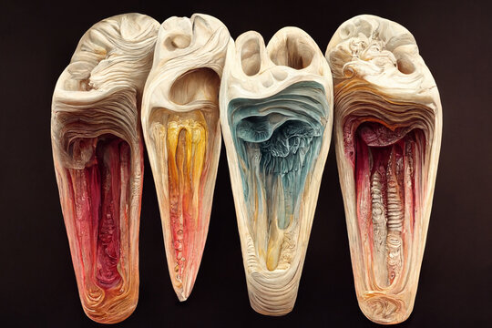 Anatomical structure of human teeth