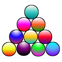 Colorful gradient balls illustration transparent background