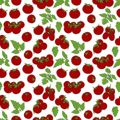 A set of seamless background. Vector graphics. Vegetable. Tomatoes. 1000x1000