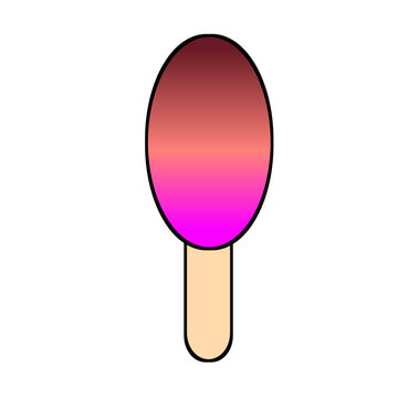 Gradient brown, red, and pink ice cream illustration on the transparent background