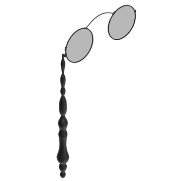 3d rendering illustration of foldable lorgnette eyeglasses