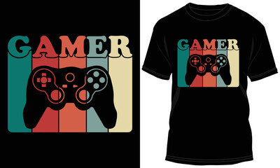 Gamer T-shirt Design Vector Graphic
