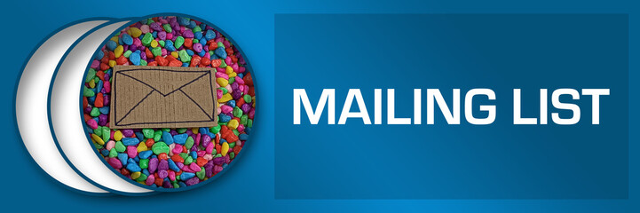 Mailing List Envelope Colorful Stones Circles Blue Horizontal Text 