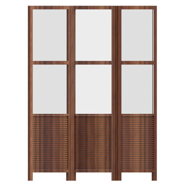 3d rendering illustration of a folding screen panel room divider