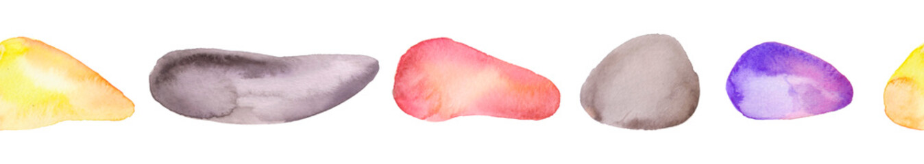 Abstract seamless pattern with creative elements blue, indigo, gray and pink colors. Watercolor texture of spots, stains, dots and circles for your design. Colorful background, hand drawn illustration