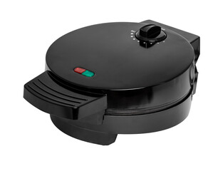 black waffle iron close-up. household appliances for the kitchen
