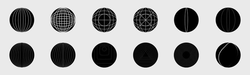 Vector set of Y2K. Large set of retro objects for design. Simple shapes forms.