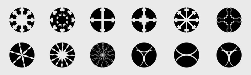 Obraz premium Vector set of Y2K. Large set of retro objects for design. Abstract bauhaus forms.