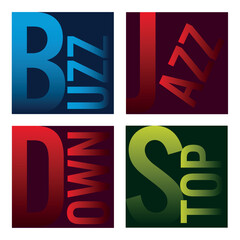 Collection of four graphic pictograms