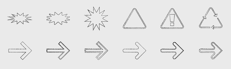 Retrofuturistic y2k geometry design elements collection. Collection of abstract graphic geometric symbols. Objects in y2k style.