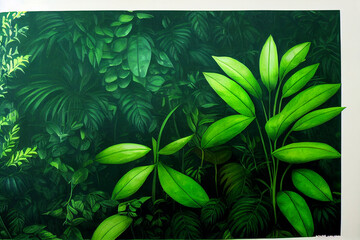 deep jungle full of leaves and plants 3d illustration