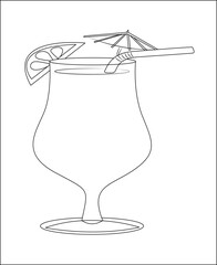 Obraz premium funny cocktail coloring page for kids