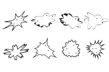 Abstract colorful blobs set.Set of isolated abstract aqua spot with gradient or dynamic color.Abstract shape.Organic black blobs irregular shape.Abstract fluid shapes vector set,simple water forms