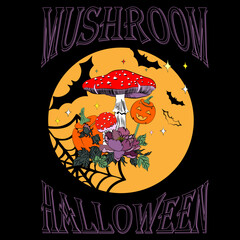 magic mushroom illustration vector design