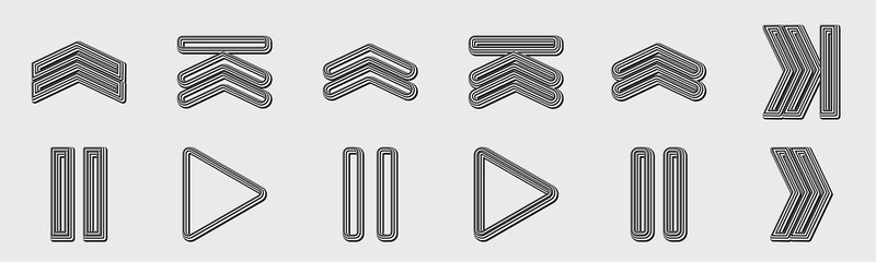 Brutalism shapes. Trendy geometric design elements. Abstract bauhaus forms.