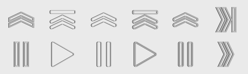 Vector set of Y2K. Collection of abstract graphic geometric symbols. Frames inspired brutalism.