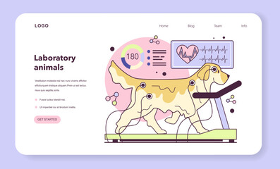 Obraz premium Animal testing web banner or landing page. Genetic engineering