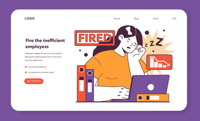 Fire the inefficient employees web banner or landing page. Personnel