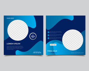 Set of Editable minimal square banner template. social media post sale template. Vector illustration