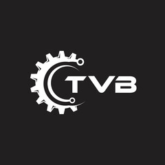 TVB letter technology logo design on black background. TVB creative initials letter IT logo concept. TVB setting shape design.
