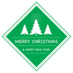 Merry Christmas and Happy New Year Vector Christmas lettering for Winter Holidays Season stock illustration.