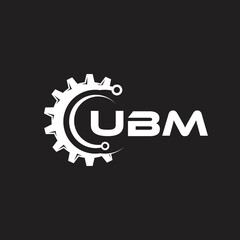 UBM letter technology logo design on black background. UBM creative initials letter IT logo concept. UBM setting shape design.
