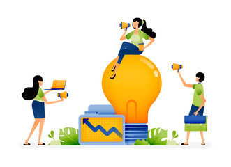 Illustration ideas in increasing the achievement of company profits in finance and investment. Designed for website, landing page, flyer, banner, apps, brochure, startup media company