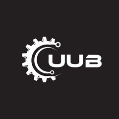 UUB letter technology logo design on black background. UUB creative initials letter IT logo concept. UUB setting shape design.
