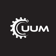UUM letter technology logo design on black background. UUM creative initials letter IT logo concept. UUM setting shape design.
