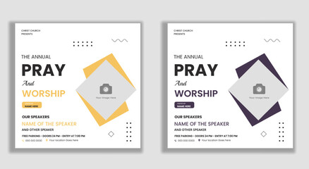 Annual church and worship conference flyer social media banner
